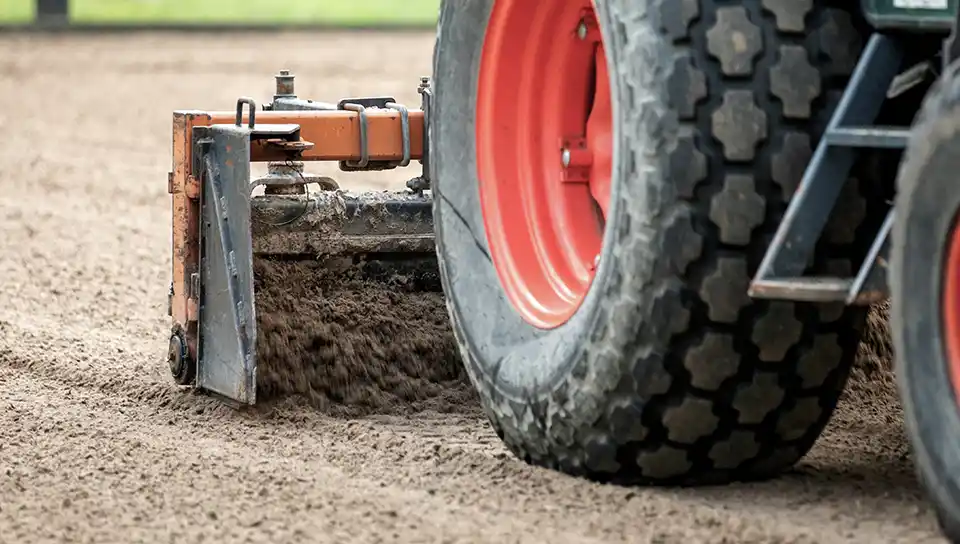 Close up of arena maintenance