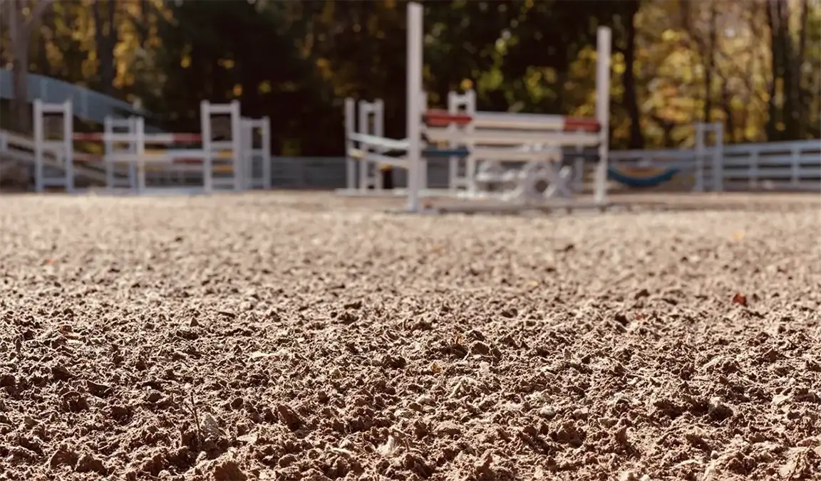 Econoblend outdoor arena close up of sand and geotextiles